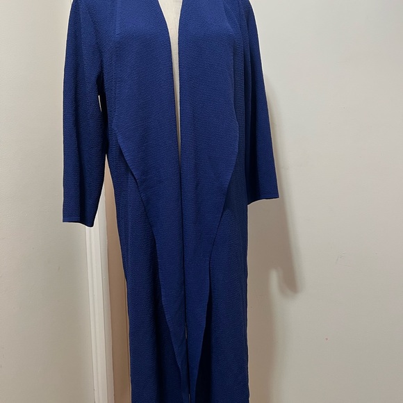 Travelers Collection by Chico's Drape Front Cardigan Women's Blue Crinkle M - Picture 3 of 11